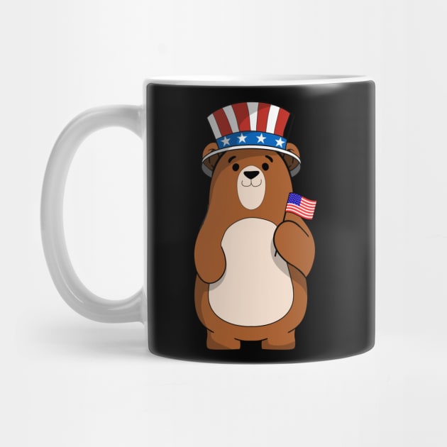 Patriot Bear American Independence Day July 4th shirt by TheBeardComic